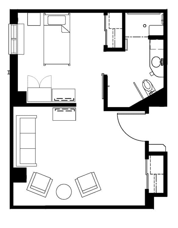 Ambler Court Assisted Living suite floor plan