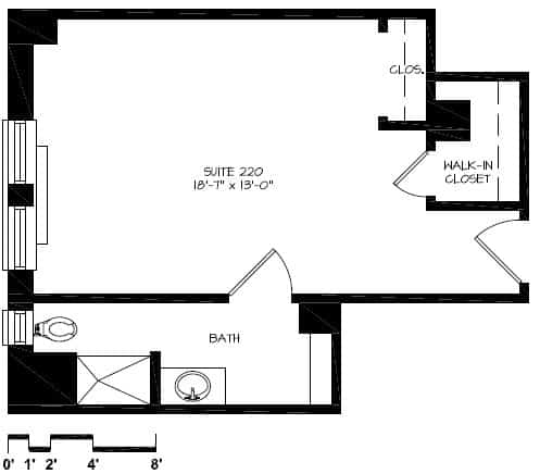 Judson Manor studio floor plan