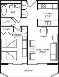 Judson Park one bedroom floor plan