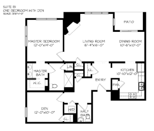 South Franklin Circle B1 floor plan