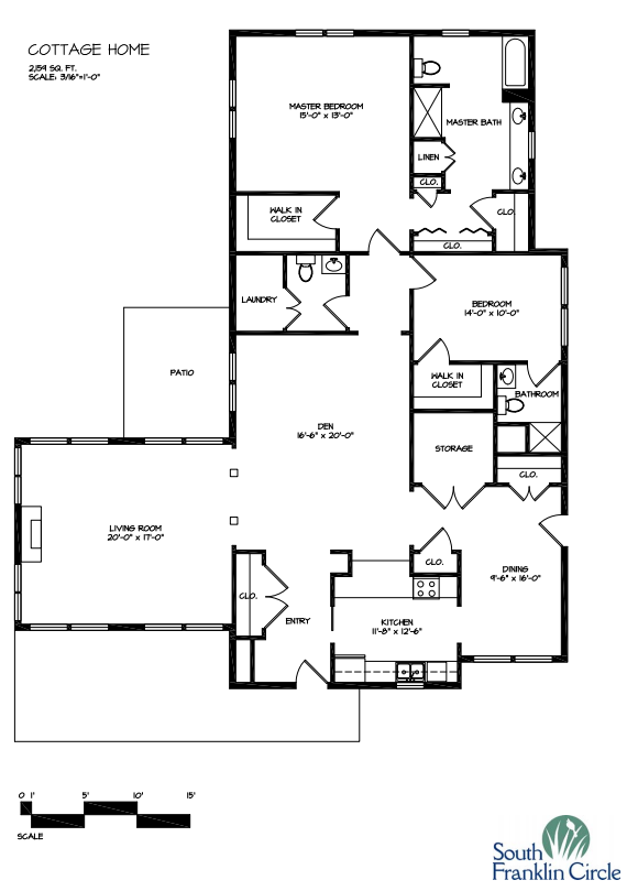 South Franklin Circle Cottage Home floor plan